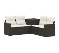 vidaXL Ensemble de Canapés 5 pc Noir et Blanc crème