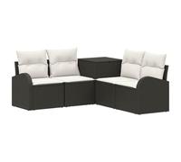 vidaXL Ensemble de Canapés 5 pc Noir et Blanc crème