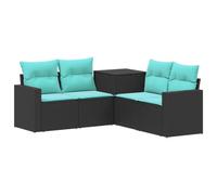 vidaXL Ensemble de Canapés 5 pc Noir et Bleu