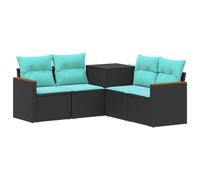vidaXL Ensemble de Canapés 5 pc Noir et Bleu
