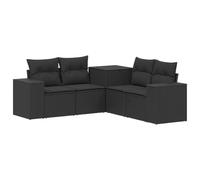 vidaXL Ensemble de Canapés 5 pc Noir Rattan synthétique et Acier