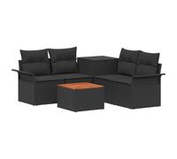 vidaXL Ensemble de Canapés 6 pc 4-Nombre de Places Noir