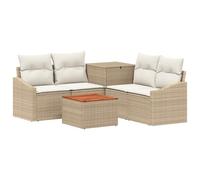 vidaXL Ensemble de Canapés 6 pc Beige et Blanc crème
