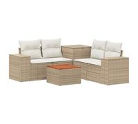 vidaXL Ensemble de Canapés 6 pc Beige et Blanc crème