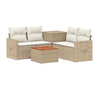 vidaXL Ensemble de Canapés 6 pc Beige et Blanc crème