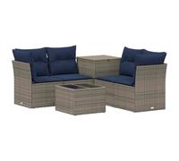 vidaXL Ensemble de Canapés 6 pc Gris et Bleu Marine