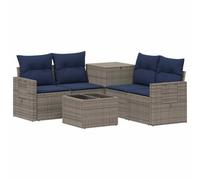 vidaXL Ensemble de Canapés 6 pc Gris et Bleu Marine