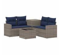 vidaXL Ensemble de Canapés 6 pc Gris et Bleu Marine