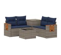 vidaXL Ensemble de Canapés 6 pc Gris et Bleu Marine