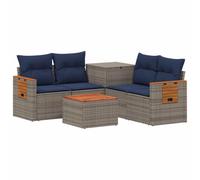 vidaXL Ensemble de Canapés 6 pc Gris et Bleu Marine