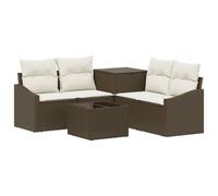 vidaXL Ensemble de Canapés 6 pc Marron et crème Blanche