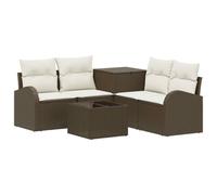 vidaXL Ensemble de Canapés 6 pc Marron et crème Blanche