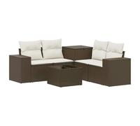 vidaXL Ensemble de Canapés 6 pc Marron et crème Blanche