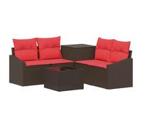 vidaXL Ensemble de Canapés 6 pc Marron et Rouge