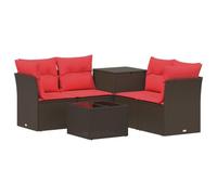 vidaXL Ensemble de Canapés 6 pc Marron et Rouge