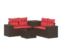vidaXL Ensemble de Canapés 6 pc Marron et Rouge