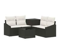 vidaXL Ensemble de Canapés 6 pc Noir et Blanc crème