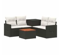 vidaXL Ensemble de Canapés 6 pc Noir et Blanc crème
