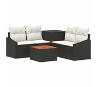 vidaXL Ensemble de Canapés 6 pc Noir et Blanc crème