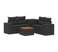 vidaXL Ensemble de Canapés 6 pc Noir Rattan synthétique et Acier