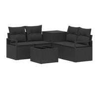 vidaXL Ensemble de Canapés 6 pc Noir Rattan synthétique et Acier