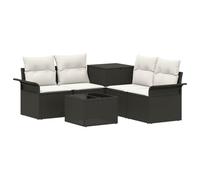 vidaXL Ensemble de Canapés 6 pcs 4-Nombre de Places, Canapé de Jardin, Moderne, résistant aux intempéries, Design en rotin, avec Rangement intégré et Coin Salon