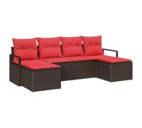 vidaXL Ensemble de Canapés 6 pcs Marron polyrotin, Canapé modulable Moderne pour Jardin et terrasse, Meubles d'extérieur légers et résistants aux UV, Fauteuil en rotin