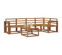 vidaXL Ensemble de Canapés 6 pcs Naturel Bois d'Acacia Massif, Canapé de jardin, meubles sectionnels d'extérieur modernes, sièges durables pour terrasse, ensemble de salon de patio confortable pour se