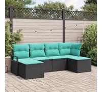 vidaXL Ensemble de Canapés 6 pcs Noir polyrotin, Canapé modulable Moderne pour Jardin et terrasse, Meubles d'extérieur légers et résistants aux UV, Fauteuil en rotin