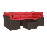 vidaXL Ensemble de Canapés 7 pc 3-Nombre de Places Marron et Rouge