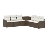 vidaXL Ensemble de Canapés 7 pc Marron et crème Blanche