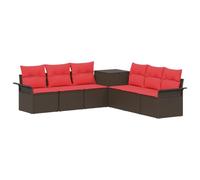 vidaXL Ensemble de Canapés 7 pc Marron et Rouge