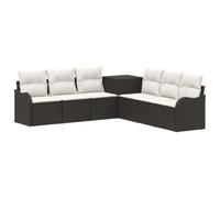 vidaXL Ensemble de Canapés 7 pc Noir et Blanc crème