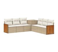 vidaXL Ensemble de Canapés 7 pcs Beige et Blanc crème, Canapé de Jardin, Moderne, résistant aux intempéries, Design modulable, sièges pour Un Lounge Chic en extérieur