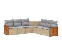 vidaXL Ensemble de Canapés 7 pcs Beige et Gris Clair, Canapé de Jardin, Moderne, résistant aux intempéries, Design modulable, sièges pour Un Lounge Chic en extérieur