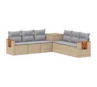vidaXL Ensemble de Canapés 7 pcs Beige et Gris Clair, Canapé de Jardin Moderne, Salon Confortable, mobilier de Patio Durable, Design modulable et résistant aux intempéries
