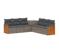 vidaXL Ensemble de Canapés 7 pcs Gris et Gris foncé, Canapé de Jardin, Moderne, résistant aux intempéries, Design modulable, sièges pour Un Lounge Chic en extérieur