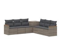 vidaXL Ensemble de canapés 7 pcs Rattan synthétique et acier d'extérieur modulable Gris/Gris foncé