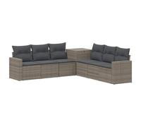 vidaXL Ensemble de Canapés 7 pcs Gris et Gris foncé, Ensemble de Jardin Moderne, canapé d'extérieur, mobilier en rotin résistant, Design modulable pour se détendre, Coins de Patio