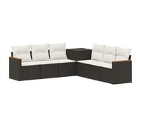 vidaXL Ensemble de Canapés 7 pcs Noir et Blanc crème, Ensemble de canapés de Jardin Moderne, résistant aux intempéries, Design modulable pour la terrasse ou Le Jardin
