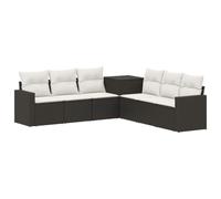vidaXL Ensemble de Canapés 7 pcs Noir et Blanc crème, Ensemble de Jardin Moderne, canapé d'extérieur, mobilier en rotin résistant, Design modulable pour se détendre, Coins de Patio