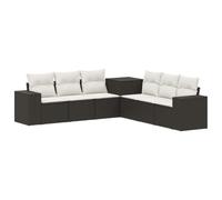 vidaXL Ensemble de Canapés 7 pcs Noir et Blanc crème, Ensemble de Salons de Jardin Moderne, canapés d'extérieur résistants, Options modulaires et Arrangements Flexibles