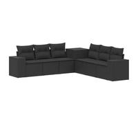 vidaXL Ensemble de Canapés 7 pcs Noir Rattan synthétique et Acier, Ensemble de Salons de Jardin Moderne, canapés d'extérieur résistants, Options modulaires et Arrangements Flexibles