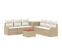 vidaXL Ensemble de Canapés 8 pc Beige et Blanc crème