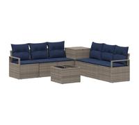 vidaXL Ensemble de Canapés 8 pc Gris et Bleu Marine