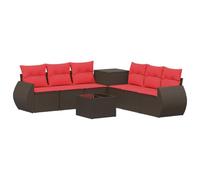 vidaXL Ensemble de Canapés 8 pc Marron et Rouge