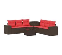 vidaXL Ensemble de Canapés 8 pc Marron et Rouge