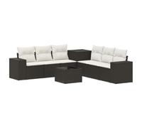 vidaXL Ensemble de Canapés 8 pc Noir et Blanc crème