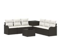 vidaXL Ensemble de Canapés 8 pc Noir et Blanc crème