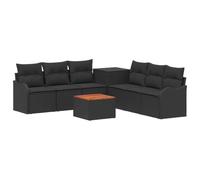 vidaXL Ensemble de Canapés 8 pc Noir Rattan synthétique et Acier